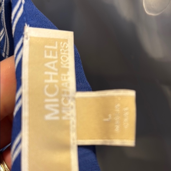 MICHAEL KORS Women's Mini Railroad Maxi Dress - Twilight Blue LG - Picture 9 of 9